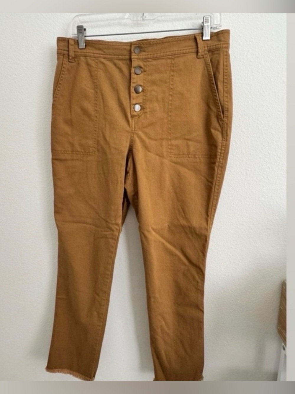 LOFT Tan Chinos Classic Straight-Leg Cotton Blend